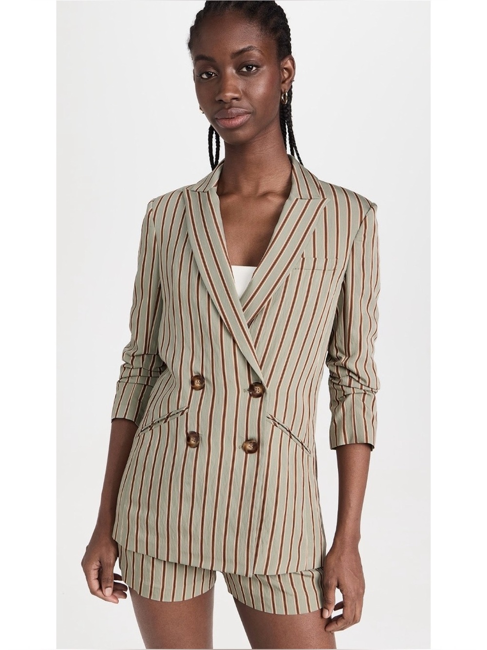 Veronica Beard Kiernan Striped Dickey Double Breasted Blazer 6